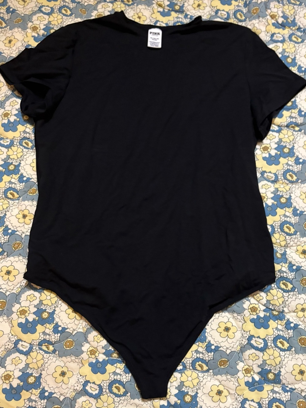 PINK Victoria's Secret women’s size xxl Black Short-Sleeve Crewneck Bodysuit